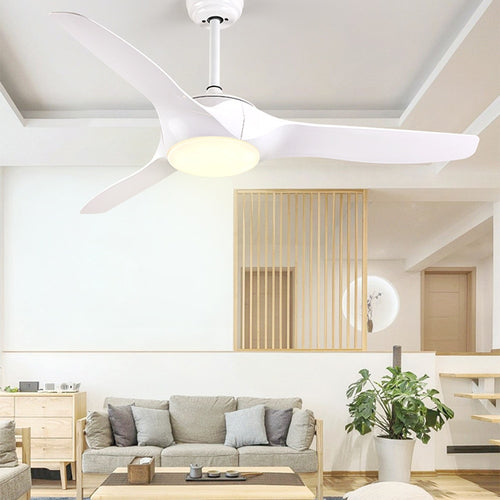 Fashion LED Ceiling Fans 52 inch With Lights Remote Dimming Control Black White  living room bedroom home Ceiling Light Fan Lamp