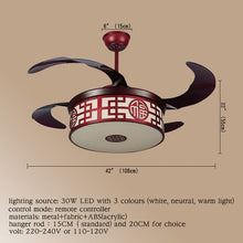 Load image into Gallery viewer, Modern Ceiling Fan Lights Lamps Contemporary Ventilator Remote Control Fan  Lighting Dining room Bedroom Restaurant Fashional