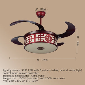 Modern Ceiling Fan Lights Lamps Contemporary Ventilator Remote Control Fan  Lighting Dining room Bedroom Restaurant Fashional