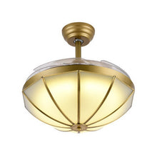 Load image into Gallery viewer, American Copper Invisible Fan Lamp Dining Room Dining Room Chandelier Living Room Ceiling Fan Light Bedroom Led European Lamps